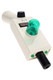 White 10" Hemper Portal Gun butane torch with green dome and black nozzle on white background for head-shop inventory shots.