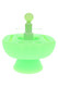 Glow green Hemper Isoplex silicone cleaning station with glass center cup and matching carb cap, front view for wholesale dab-accessory buyers.