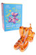 Hemper Balloon Dog amber glass hand pipe posed before bright blue limited-edition retail box, shelf-ready presentation for head-shop glass displays.