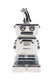 Metallic silver Hemper Hi-Robot glass hand pipe standing upright, 4.4" tall robot shape for smoke shop buyers stocking novelty glass.