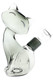 Smoky gray 6" Hemper Alley Cats cat-shaped glass bong with clear 14.5 mm bowl, close side profile on white background for smoke shop buyers.