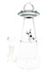 Transparent black saucer Hemper UFO Vortex beaker bong with inline perc, clear base and cow art, clean product photo for head-shop buyers.