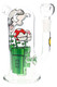 Clear 7" Hemper Gaming Flower glass bong with green showerhead perc and pixel flower art, tall side view on white for head-shop inventory buyers.