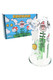 Hemper Gaming Flower 7" bong standing in front of blue Gamers Box Edition packaging with 8-bit flowers and coins, shelf-ready setup for smoke shops.