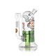 Angled profile of 7" Hemper Gaming Flower bong showing green tube perc, pixel clouds and warp pipes, detailed product image for retail smoke gear pages.