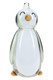 6" smoky glass Hemper penguin bong with white belly and yellow feet, front view on white background for smoke shop water pipe buyers.