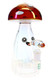 9.5" Hemper Trippy Shroom XL iridescent glass bong with red mushroom cap and showerhead perc, angled studio view on white for smoke shop buyers.