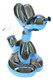 Metallic blue Hemper 5.5" balloon dog glass bong with clear 14.5 mm bowl at tail, angled studio view on white for smoke shop wholesale buyers.