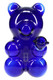 Deep blue Hemper Gummy Bear XL 8.5" glass bong with ear mouthpiece and candy-style bowl, front studio view for smoke shop wholesale water pipe listings.