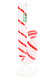 10.5" white Hemper Candy Cane XL glass bong with red peppermint stripes and green logo, tall holiday water pipe shown on white for smoke shop wholesale buyers.