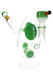 Clear 6" Hemper Spotted Egg bong with dotted decals, sidecar neck and showerhead perc, straight-on studio shot for smoke shop wholesale water pipe pages.
