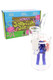 Hemper Jellyfish Jar bong with blue perc posed beside colorful Jellyfish Jar Bong box, shelf-ready novelty glass set aimed at head shop wholesale buyers.