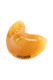 Angled view of yellow fortune cookie–shaped glass hand pipe with HEMPER logo, retail smoke gear photo