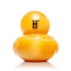 Back view of yellow duck-shaped glass hand pipe with Hemper “H” logo, showcase-ready wholesale item