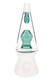 Front view clear cone hand pipe with teal inner chamber and frosted base, wholesale hand pipe listing