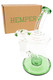 Boxed 7" Hemper Hourglass V2 bong with green accents and bowl included, smoke shop inventory hero shot