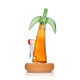Angled palm tree bong shot highlighting showerhead perc area and float-style base—wholesale novelty glass