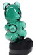 Translucent green gummy bear Peak glass top on device base, rear angle—smoke shop upsell accessory