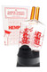 Hemper Chinese Takeout Peak attachment with retail box, clear cube top and twin amber straws—smoke shop display add-on