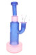 Blue 9" frosted space straight shooter water pipe with 14.5 mm female joint, wholesale product photo on white