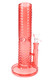 Red 10" wave-texture straight shooter water pipe with bowl, upright hero shot for retail smoke gear