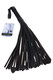 Black Heart Throb flogger with wrist strap and heart-tipped falls, shown with hang tag—wholesale adult toy accessory