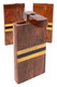 Mixed-design rosewood dugouts with black-and-gold stripe inlay, lid open; retail smoke gear wholesale