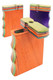 Three 3" multicolor wood dugouts with wavy single-grip sides, orange/purple bodies; wholesale smoke gear