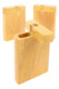 Light wood 3" dugout set with sliding lids open, showing storage cavity; wholesale counter accessory photo