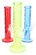 9.5" colored glass rock-wall straight shooter water pipes, angled view; wholesale glassware for resale