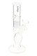 Clear/white-accent EVRST 8.5" straight shooter showing tree perc chamber, angled view; wholesale inventory