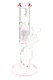 Pink-accent EVRST 8.5" straight shooter water pipe with tree perc, clear bowl installed; wholesale resale