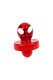 Red Spider Hero glass carb cap with black web pattern and white eyes, angled close-up—wholesale accessory piece