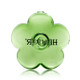 Front view green flower glass hand pipe with bowl centered, compact wholesale hand pipe for showcases