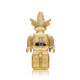 Back view gold Weedbrick character glass hand pipe showing “H” logo, wholesale smoke shop accessory close-up