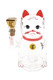Front view lucky money cat glass Peak attachment with red collar and gold brick mouthpiece, Puffco accessory upgrade