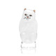 Solo front shot of white High Nermal cat glass Peak top, compact character design for head-shop supplies