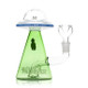 Back-angle view of UFO bong showing clear dome and green base with branding, wholesale bong product photo