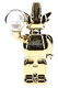 Front close-up Weedbrick mirror-gold glass bong holding clear bowl, compact retail smoke gear for resale