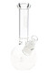 Clear 9.5" GRAV round base bong for head-shop supplies, medium borosilicate glass water pipe in angled close-up