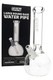 Clear 12" GRAV round base bong with retail box for smoke shop resale, borosilicate water pipe in packaging view