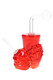 Red 5.5" glass takeout oil burner rig with burger and fries design, side view for retail smoke gear showcases