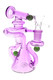 Purple 6" glass-on-glass stemless recycler water pipe with 14.5 mm male bowl, front angle for retail smoke gear showcases
