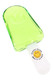 Wholesale novelty hand pipe in translucent neon green popsicle glass with white handle, angled product view
