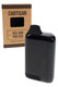 Cartisan Veil Bar Pro EVO vaporizer in solid black with black mouthpiece, displayed beside branded retail box on a light gray background.