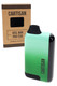 Cartisan Veil Bar Pro EVO vaporizer in a mint-to-green gradient with black mouthpiece, shown with branded retail packaging on a light gray background.