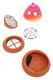 Exploded 1.75" poop emoji grinder with metal teeth and screen, wholesale grinder parts shown open