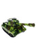 Green camo tank-shaped 2-in-1 grinder pipe side view with barrel, compact retail smoke gear