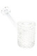 Clear Jane West Twenties glass hand pipe angled view with textured body, wholesale glass pipe