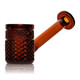 Amber Jane West Twenties hand pipe side view with textured glass body, retail smoke gear